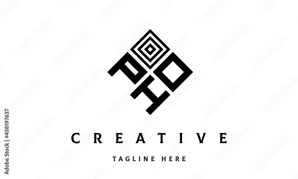 POH square three latter logo vector POH square three latter logo vector