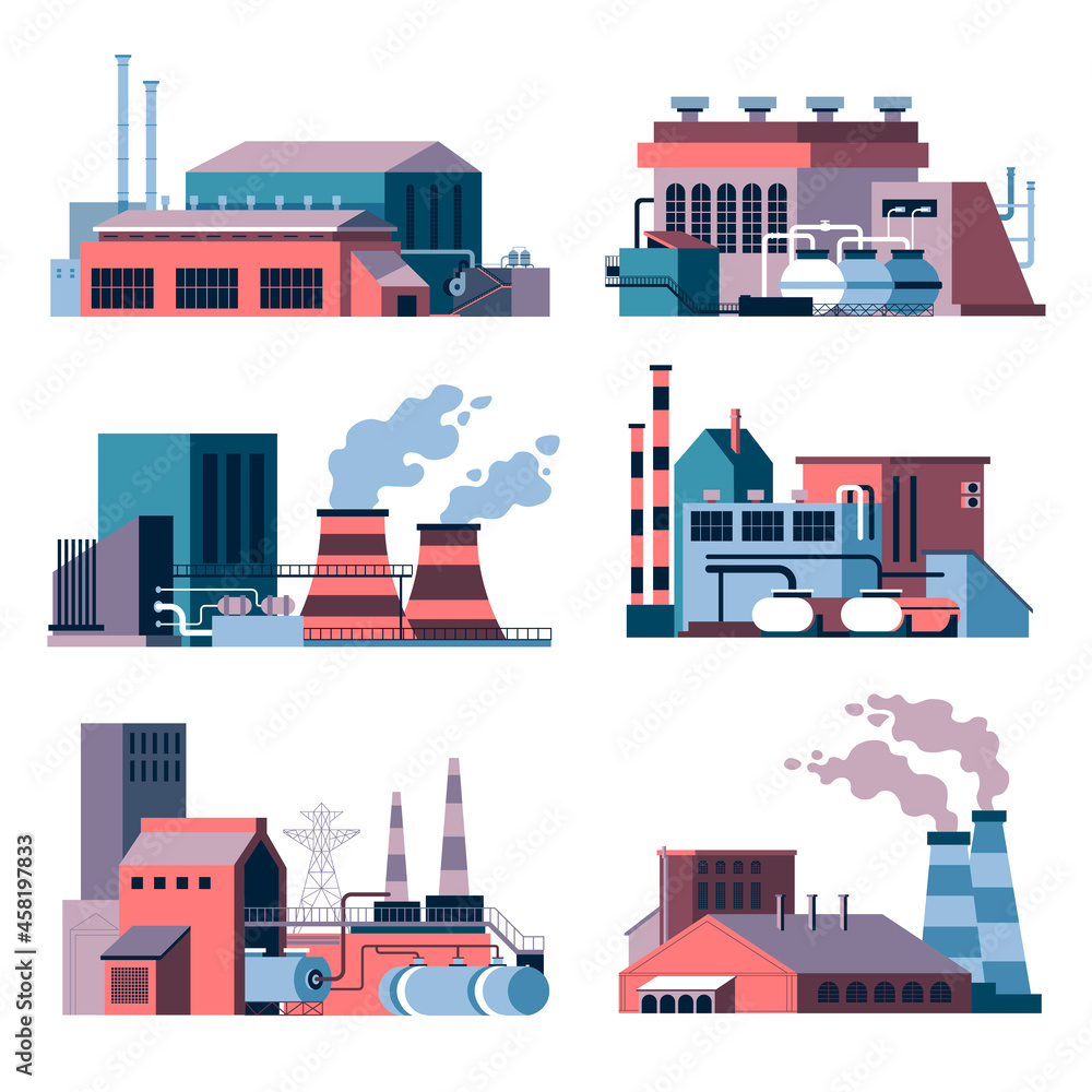 Factories and facilities, enterprises with smoke