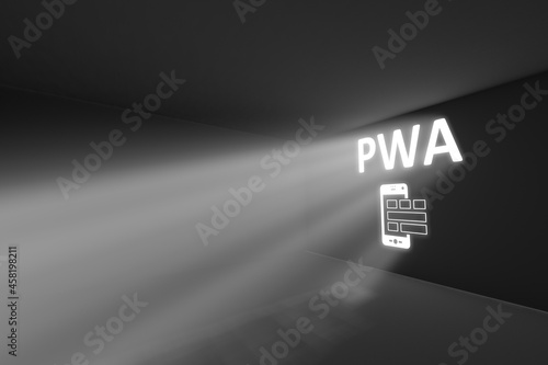 PWA rays volume light concept 3d illustration