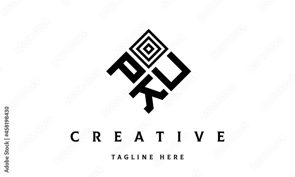 PUK square three latter logo vector