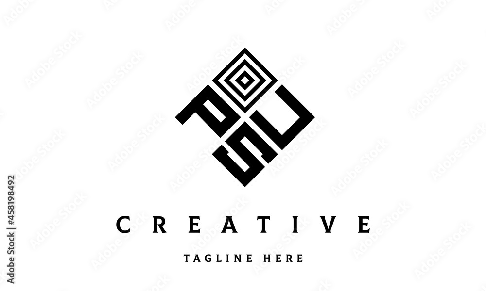 PUS square three latter logo vector PUS square three latter logo vector
