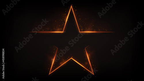 Glowing star fire with scattered sparks, Vector Illustration