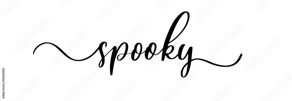 Spooky - vector brush calligraphy banner. - obrazy, fototapety, plakaty 