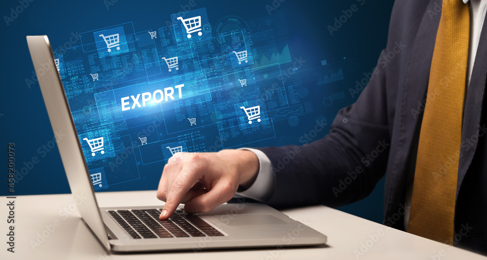 Businessman working on laptop concept Businessman working on laptop concept