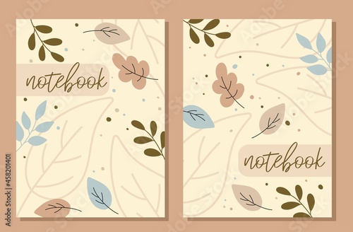 Trendy covers set. Cool abstract and floral design. Easy to re-size. For notebooks, planners, brochures, books, catalogs etc. Vector illustration.