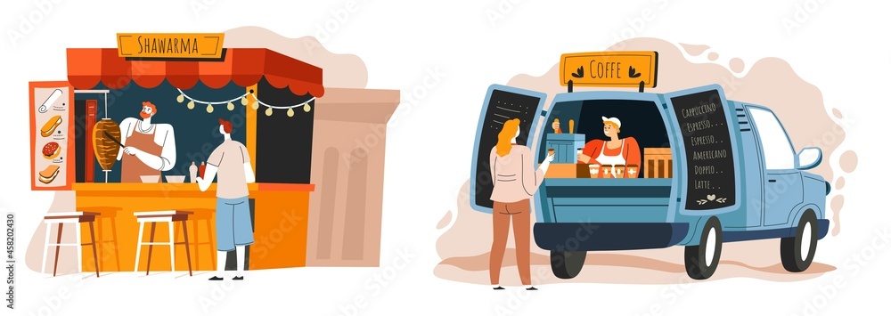 Shawarma and coffee street food and snacks to go Shawarma and coffee street food and snacks to go