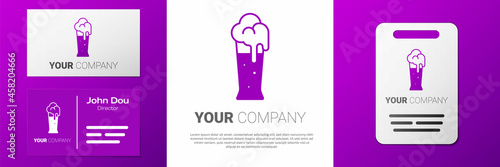 Logotype Glass of beer icon isolated on white background. Logo design template element. Vector
