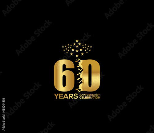 Celebration of Festivals Days 60 Year Anniversary, Invitations, Party Events, Company Based, Banners, Posters, Card Material, Gold Colors Design