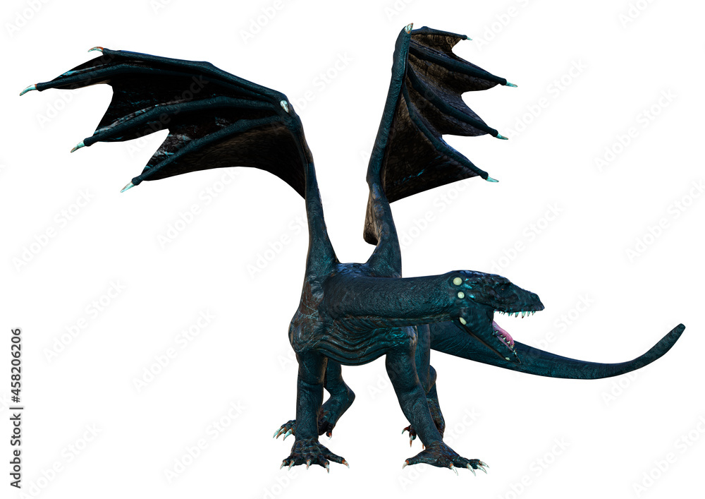 Fototapeta premium 3D Rendering Fairy Tale Dragon on White