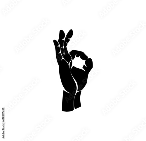 hand gesture icon vector, okay sign