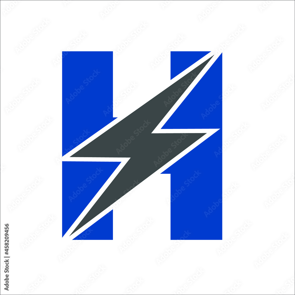 thunder bolt in letter H thunder bolt in letter H