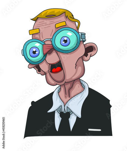 Homme à lunettes en costard cravate