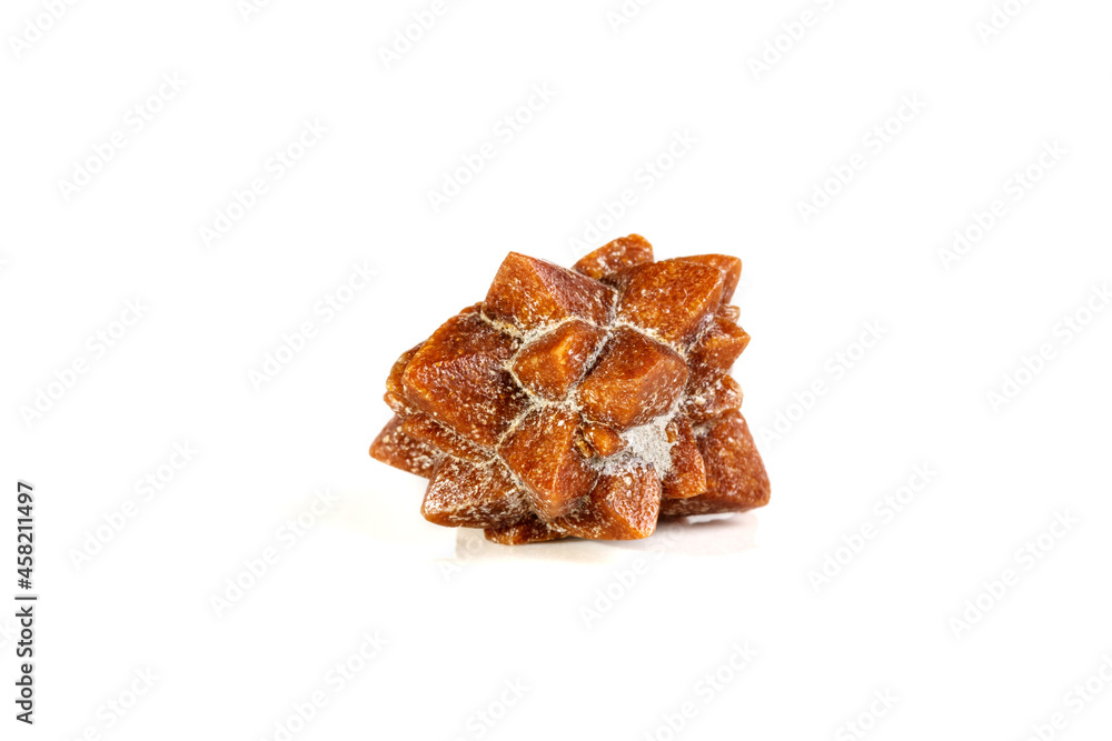 Macro mineral stone Ikaite on a white background Macro mineral stone Ikaite on a white background