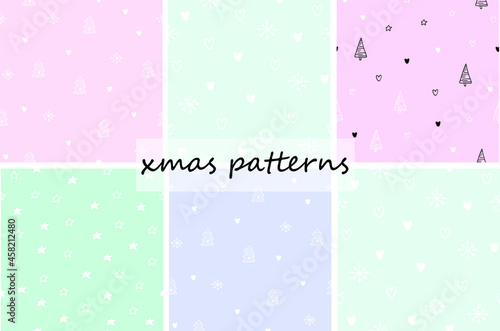 Christmas seamless patterns in vector