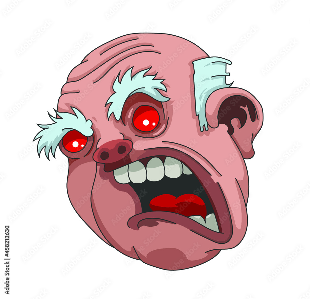 Visage d'un vieux monsieur en colère