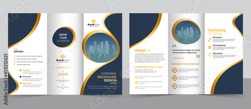 Creative corporate modern business trifold brochure template, trifold layout, horizontal layout brochure.