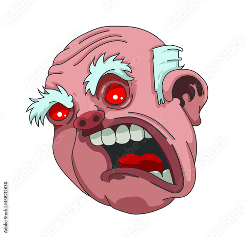 Visage d'un vieux monsieur en colère