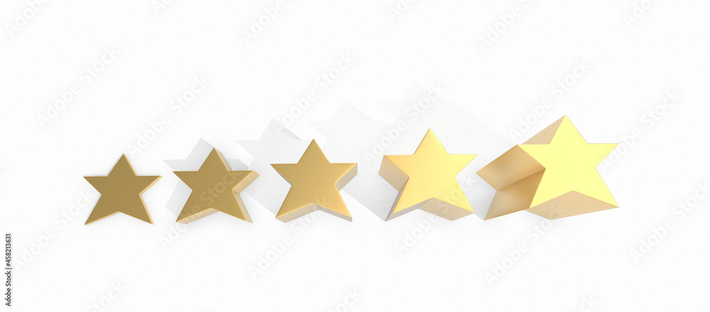 Stair shape with the five star symbol. The best rating, the best ranking, the best service, goal, success concept. 3d render, minimal style. Stair shape with the five star symbol. The best rating, the best ranking, the best service, goal, success concept. 3d render, minimal style.