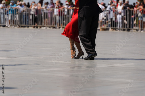 Close up shot of Izmir Waltz dancing people to the feet