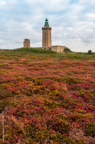 Lighthouse and coast of Pointe du Grouin at Brittany France