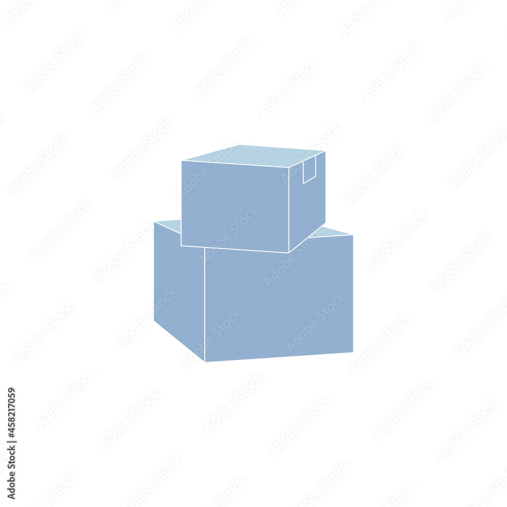Two Isolated Cartoon Delivery Packaging boxes Two Isolated Cartoon Delivery Packaging boxes