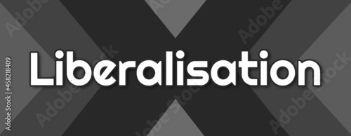 Εκτύπωση καμβά Liberalisation - text written on striped black background