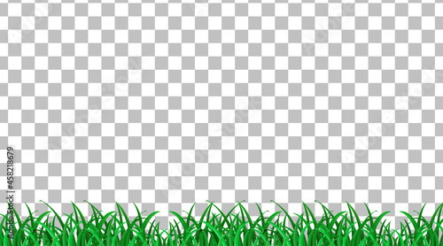 Simple grass field on transparent background