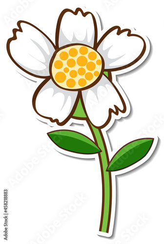 A white grass flower sticker