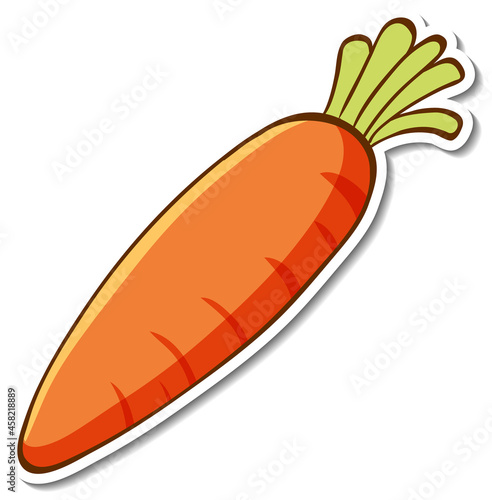 Sticker design with carrot isolated