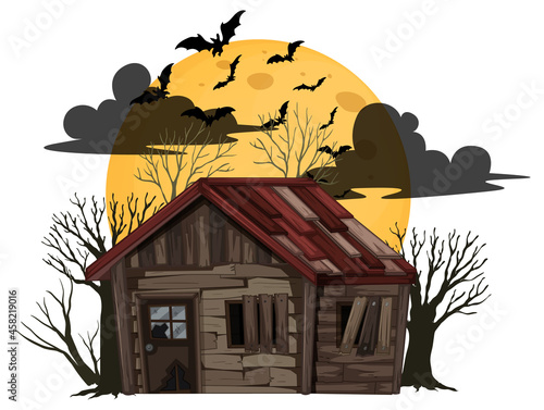Isolated halloween abandoned house