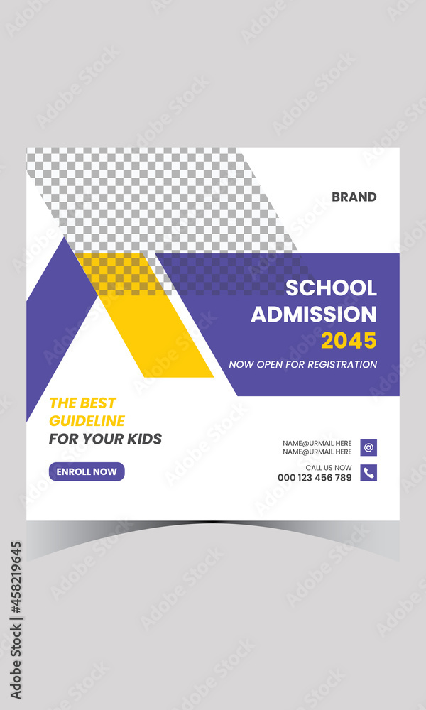 Obraz premium Back to school social media post banner