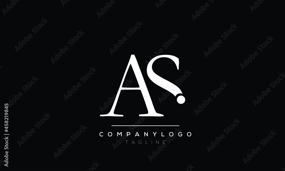 Abstract Letter Initial AW WA Vector Logo Design Template