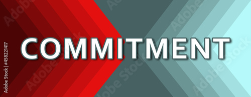 Commitment - text written on cyan and red background