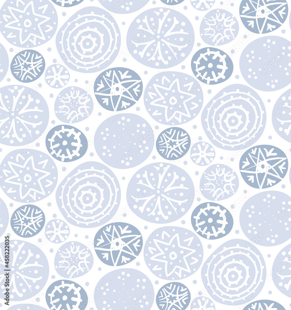 Seamless pattern, background, surface design with the image of lace snowflakes Seamless pattern, background, surface design with the image of lace snowflakes