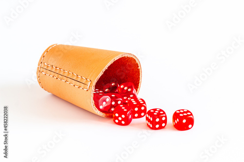 Set of dices for poker or board games. Casino games concept