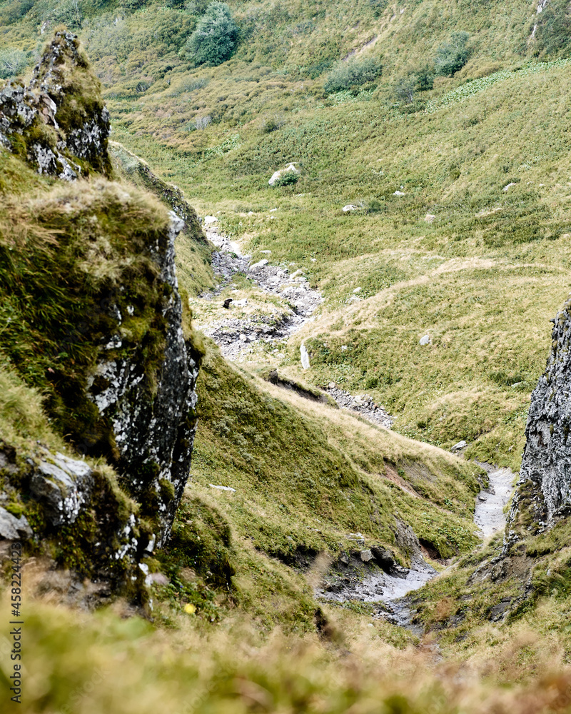 Stream in the mountains in Auvergne, France Stream in the mountains in Auvergne, France