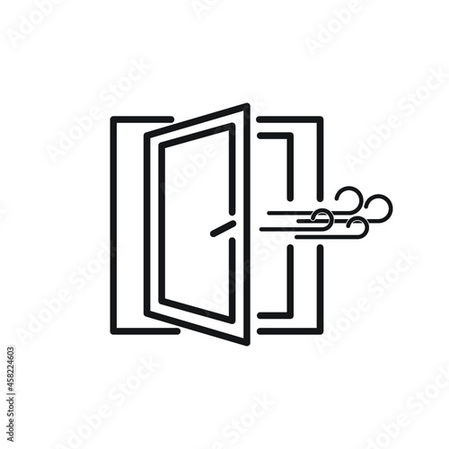 Room ventilation icon. Outline room ventilation vector icon for web design isolated on white background