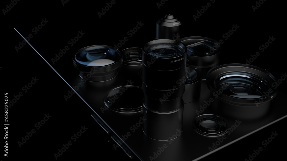 variety of lenses on your phone. an allegorical illustration of the variety and popularity of mobile photography technology variety of lenses on your phone. an allegorical illustration of the variety and popularity of mobile photography technology