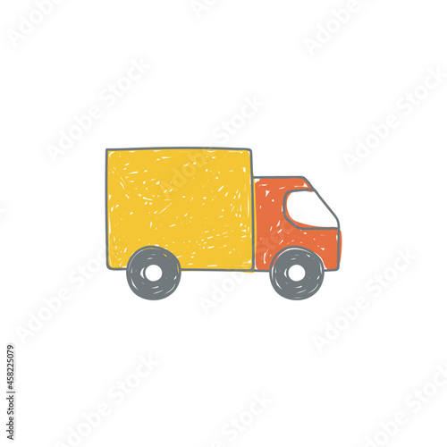 Delivery shopping icon in color icon, isolated on white background 
