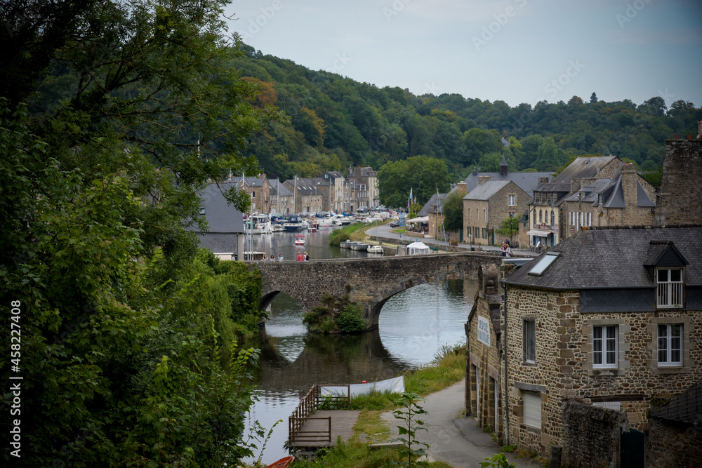 view on the viaduct and the city of dinan