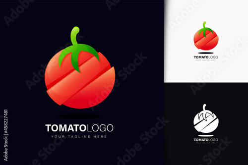 Tomato logo design with gradient