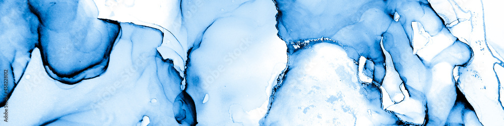 Abstract Blue and White Design. Marble Cerulean