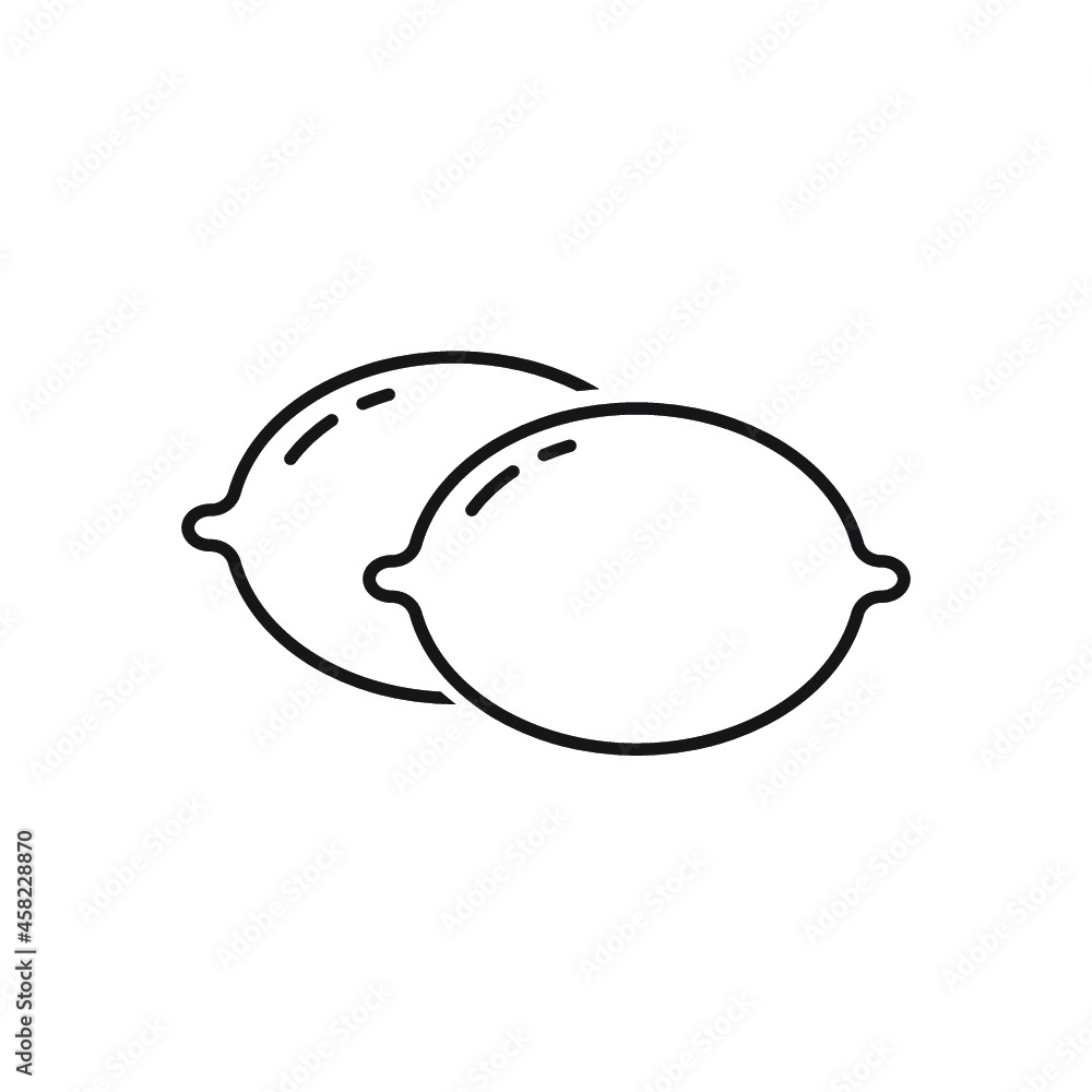 lemon icon outline illustration. isolated on white background lemon icon outline illustration. isolated on white background