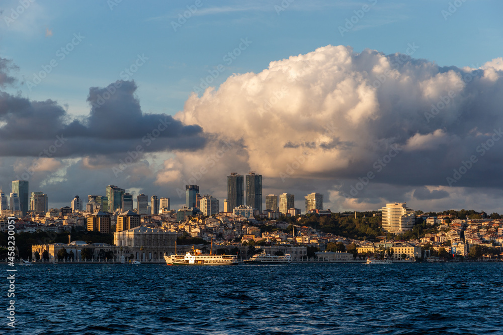 View of Istanbul with skyscrapers. Turkey