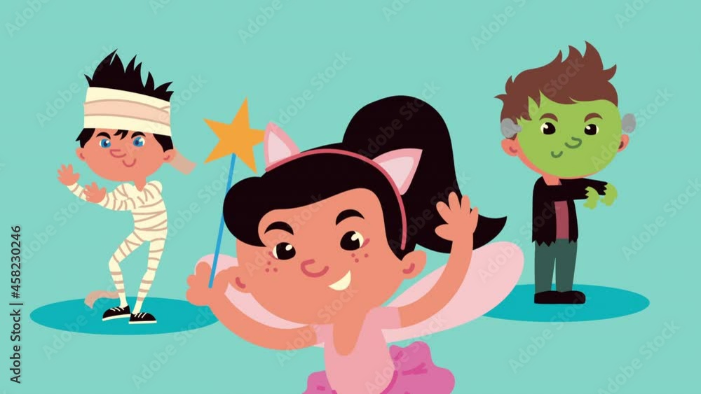 halloween animation of mummy and fairy with frankenstein halloween animation of mummy and fairy with frankenstein