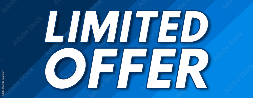 Limited Offer - text written on striped blue background Limited Offer - text written on striped blue background