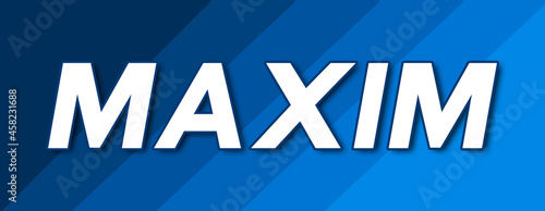 Photos Maxim - text written on striped blue background