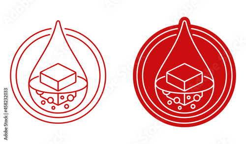 Diabetes flat icon - sugar and blood drop
