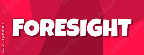 Canvas Print Foresight - text written on irregular red background