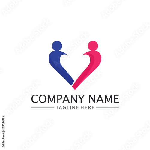 Human and people logo design Community care icon © anggasaputro08